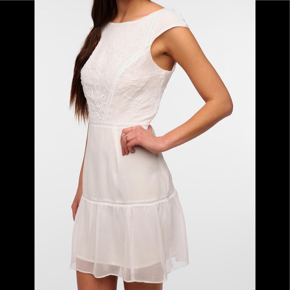 Kimchi Blue White Eyelet Gauzy Embroidered Dress